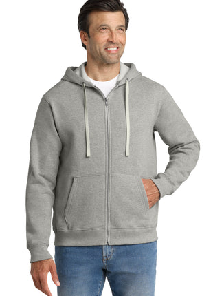 Volunteer Knitwear™ Chore Fleece Full-Zip Hoodie VL130ZH - Heather Grey | Volunteer Knitwear