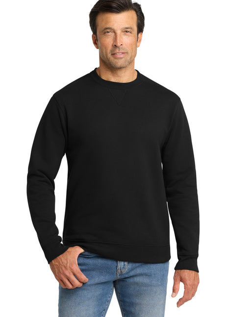 Volunteer Knitwear™ Chore Fleece Crewneck VL130 - Deep Black | Volunteer Knitwear