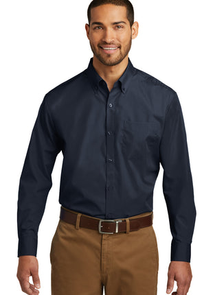 Port Authority® Long Sleeve Carefree Poplin Shirt. W100 - River Blue Navy | Port Authority