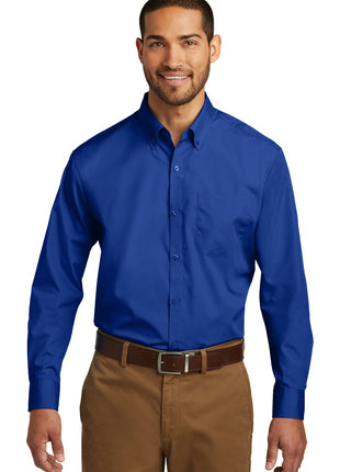 Port Authority® Long Sleeve Carefree Poplin Shirt. W100 - True Royal | Port Authority