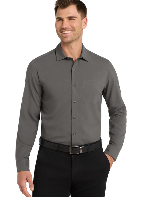 Port Authority ® Long Sleeve Performance Staff Shirt W401 - Graphite | Port Authority