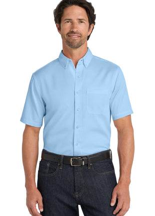Port Authority® Short Sleeve SuperPro React™ Twill Shirt. W809 - Cloud Blue | Port Authority