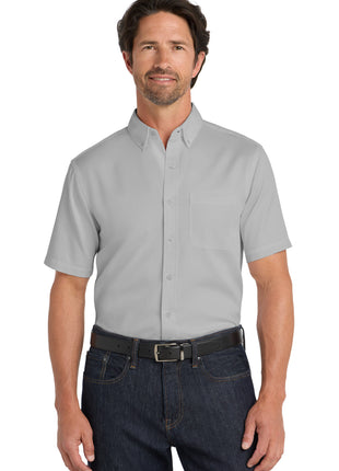 Port Authority® Short Sleeve SuperPro React™ Twill Shirt. W809 - Gusty Grey | Port Authority