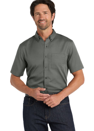 Port Authority® Short Sleeve SuperPro React™ Twill Shirt. W809 - Storm Grey | Port Authority