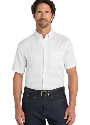 Port Authority® Short Sleeve SuperPro React™ Twill Shirt. W809 - White | Port Authority