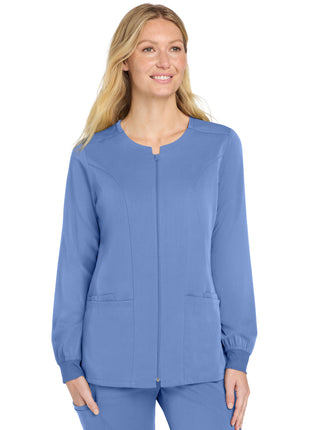 Wink® Women's Premiere Flex™ Full-Zip Scrub Jacket WW4088 - Ceil Blue | Wink