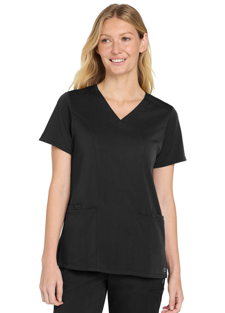 Wink® Women's Premiere Flex™ V-Neck Top WW4168 - Black | Wink
