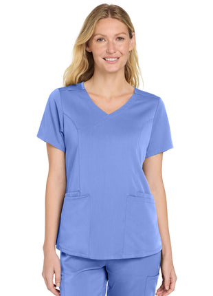 Wink® Women's Premiere Flex™ Mock Wrap Top WW4268 - Ceil Blue | Wink