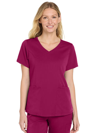 Wink® Women's Premiere Flex™ Mock Wrap Top WW4268 - Wine | Wink