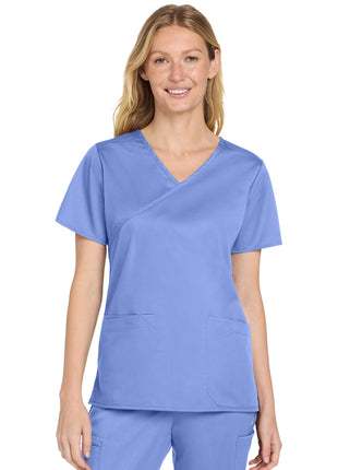 Wink® Women's WorkFlex™ Mock Wrap Top WW4760 - Ceil Blue | Wink