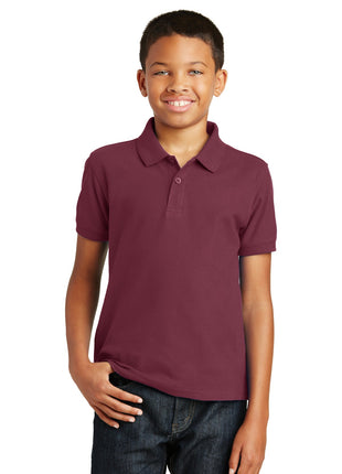Port Authority® Youth Core Classic Pique Polo. Y100 - Burgundy | Port Authority