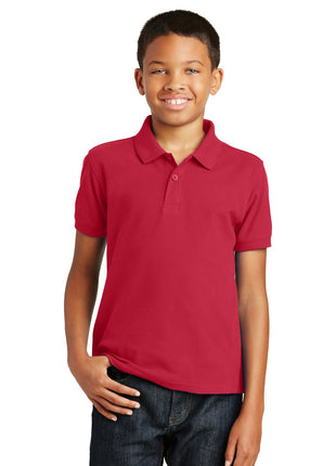 Port Authority® Youth Core Classic Pique Polo. Y100 - Rich Red | Port Authority