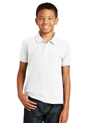 Port Authority® Youth Core Classic Pique Polo. Y100 - White | Port Authority