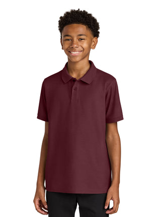 Port Authority® Youth Wearever Signature Pique Polo Y200 - Burgundy | Port Authority
