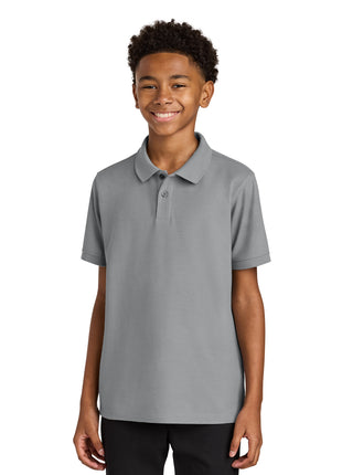 Port Authority® Youth Wearever Signature Pique Polo Y200 - Gusty Grey | Port Authority