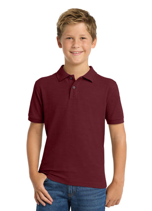 Port Authority® Youth Silk Touch™ Polo.  Y500 - Burgundy | Port Authority
