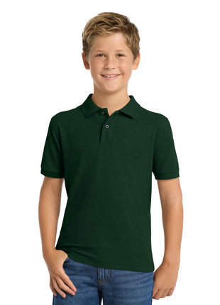 Port Authority® Youth Silk Touch™ Polo.  Y500 - Dark Green | Port Authority