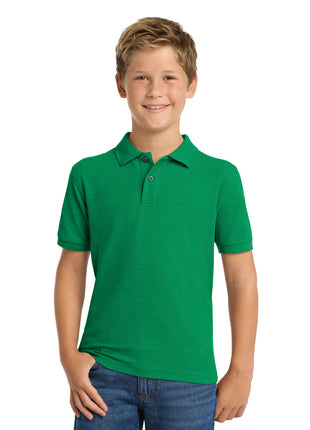 Port Authority® Youth Silk Touch™ Polo.  Y500 - Kelly Green | Port Authority