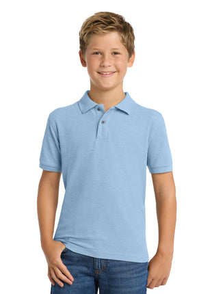 Port Authority® Youth Silk Touch™ Polo.  Y500 - Light Blue | Port Authority