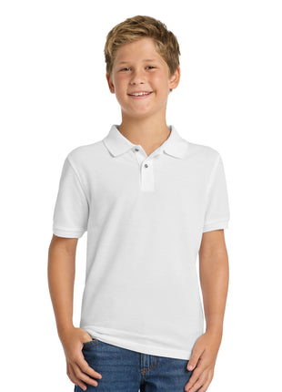 Port Authority® Youth Silk Touch™ Polo.  Y500 - White | Port Authority