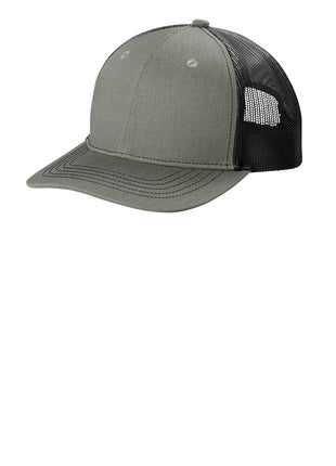 Port Authority® Youth Snapback Trucker Cap YC402 - Heather Grey/ Black | Port Authority
