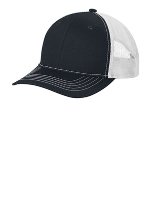 Port Authority® Youth Snapback Trucker Cap YC402 - Rich Navy/ White | Port Authority