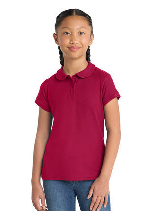 Port Authority® Girls Silk Touch™ Peter Pan Collar Polo. YG503 - Red | Port Authority