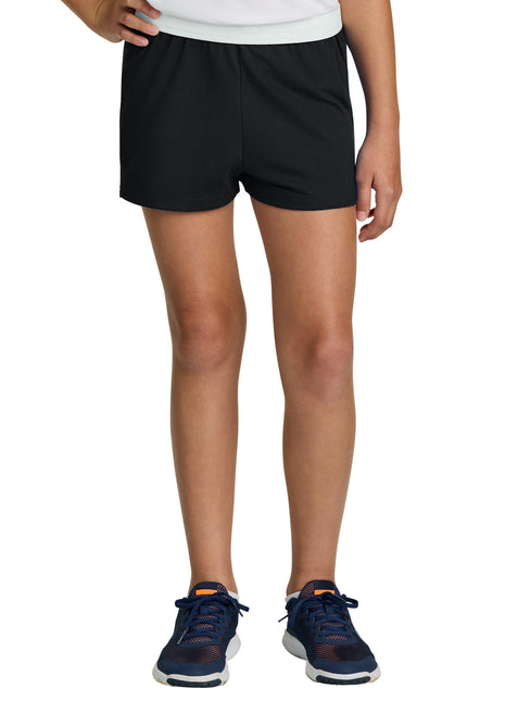 Sport-Tek® Girls Jersey Knit Squad Short YGST311 - Black | Sport-Tek