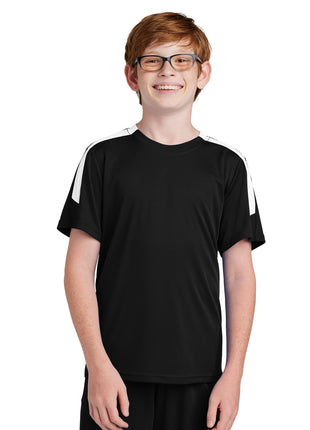 Sport-Tek® Youth Competitor™ United Crew YST100 - Black/ White | Sport-Tek