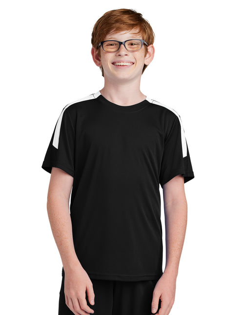 Sport-Tek® Youth Competitor™ United Crew YST100 - Black/ White | Sport-Tek