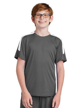 Sport-Tek® Youth Competitor™ United Crew YST100 - Iron Grey/ White | Sport-Tek