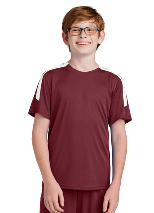 Sport-Tek® Youth Competitor™ United Crew YST100 - Maroon/ White | Sport-Tek