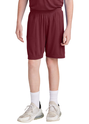 Sport-Tek® Youth Competitor™ United 5" Short YST103 - Maroon/ White | Sport-Tek