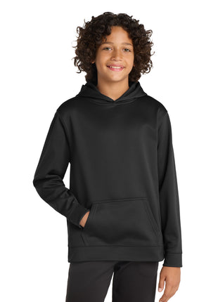 Sport-Tek® Youth Sport-Wick® Fleece Hooded Pullover. YST244 - Black | Sport-Tek