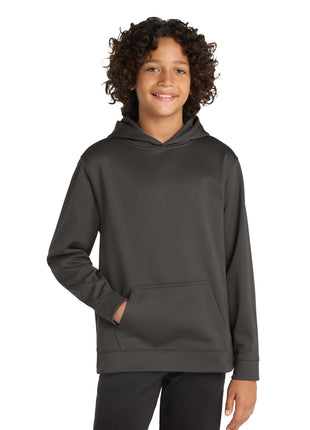 Sport-Tek® Youth Sport-Wick® Fleece Hooded Pullover. YST244 - Iron Grey | Sport-Tek