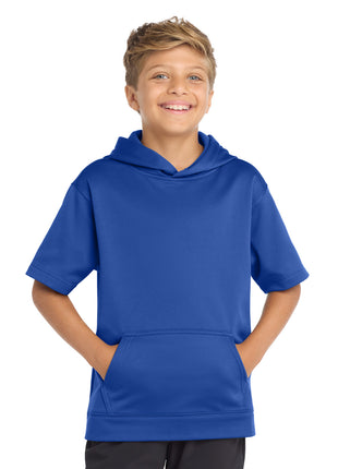 Sport-Tek ® Youth Sport-Wick ® Fleece Short Sleeve Hooded Pullover. YST251 - True Royal | Sport-Tek
