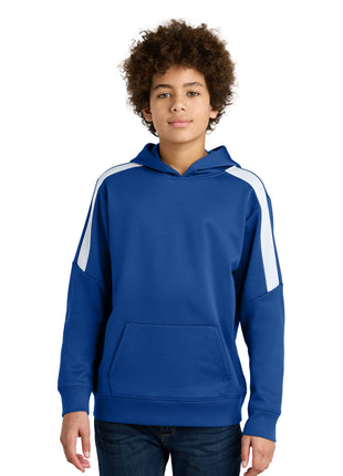 Sport-Tek® Youth Sport-Wick® Fleece United Pullover Hoodie YST255 - True Royal/ White | Sport-Tek