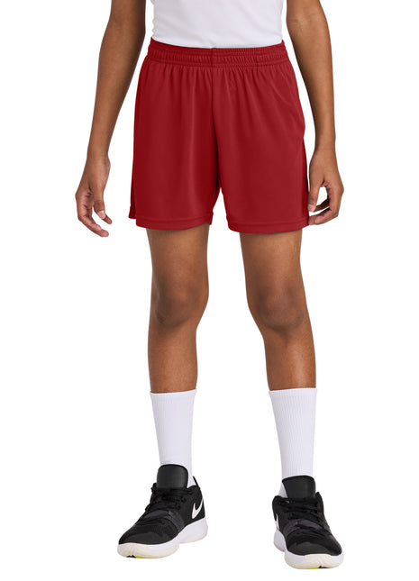 Sport-Tek® Youth PosiCharge® Competitor™ 5" Pocketed Short YST349P - Deep Red | Sport-Tek