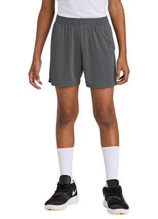 Sport-Tek® Youth PosiCharge® Competitor™ 5" Pocketed Short YST349P - Iron Grey | Sport-Tek