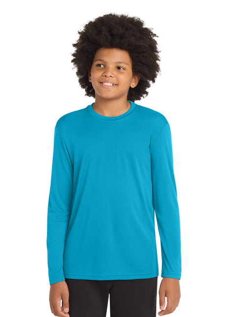 Sport-Tek® Youth Long Sleeve PosiCharge® Competitor™ Tee. YST350LS - Atomic Blue | Sport-Tek