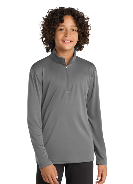 Sport-Tek ® Youth PosiCharge ® Competitor ™ 1/4-Zip Pullover. YST357 - Grey Concrete | Sport-Tek