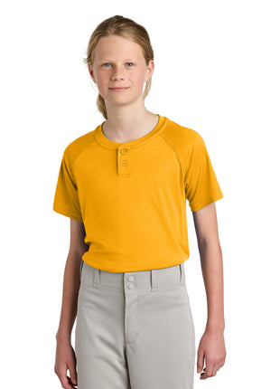 Sport-Tek® Youth PosiCharge® Competitor™ 2-Button Henley YST359 - Gold | Sport-Tek