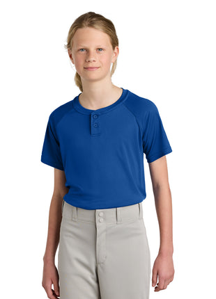 Sport-Tek® Youth PosiCharge® Competitor™ 2-Button Henley YST359 - True Royal | Sport-Tek
