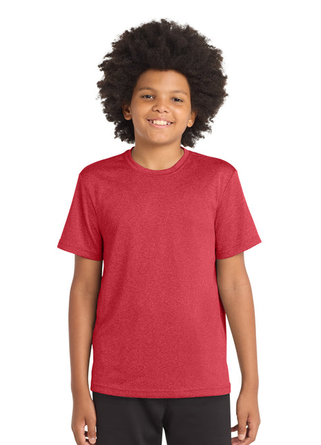Sport-Tek® Youth Heather Contender™ Tee. YST360 - Scarlet Heather | Sport-Tek