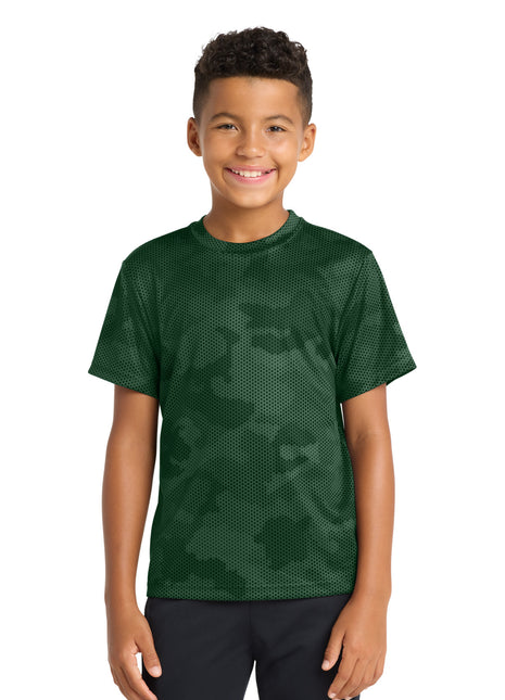 Sport-Tek® Youth CamoHex Tee. YST370 - Forest Green | Sport-Tek