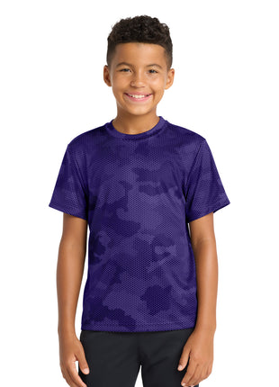 Sport-Tek® Youth CamoHex Tee. YST370 - Purple | Sport-Tek