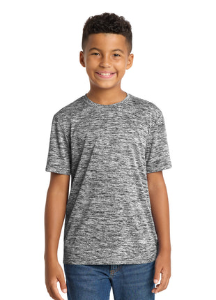 Sport-Tek® Youth PosiCharge® Electric Heather Tee. YST390 - Black Electric | Sport-Tek