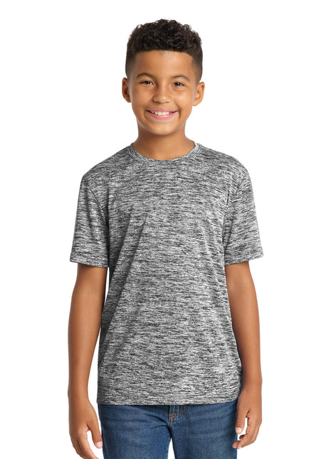 Sport-Tek® Youth PosiCharge® Electric Heather Tee. YST390 - Black Electric | Sport-Tek