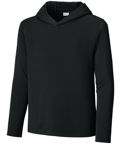Sport-Tek® Youth Posi-UV® Pro Long Sleeve Hoodie YST420LSH - Black | Sport-Tek