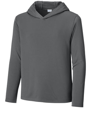Sport-Tek® Youth Posi-UV® Pro Long Sleeve Hoodie YST420LSH - Dark Smoke Grey | Sport-Tek
